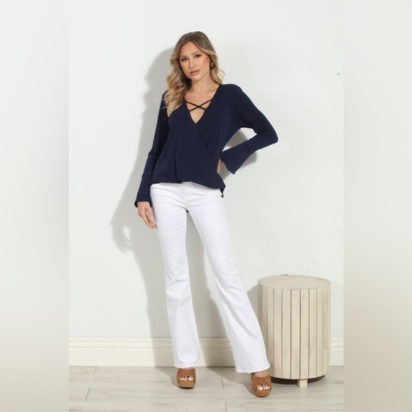 NWT BLACK Surplice X Top BY Veronica M - Picture 6 of 6